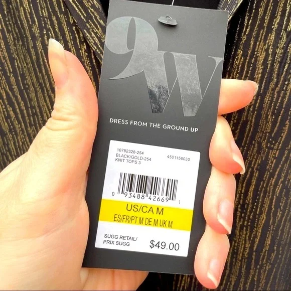 Nine West black and gold sleeveless kit top - Picture 6 of 8